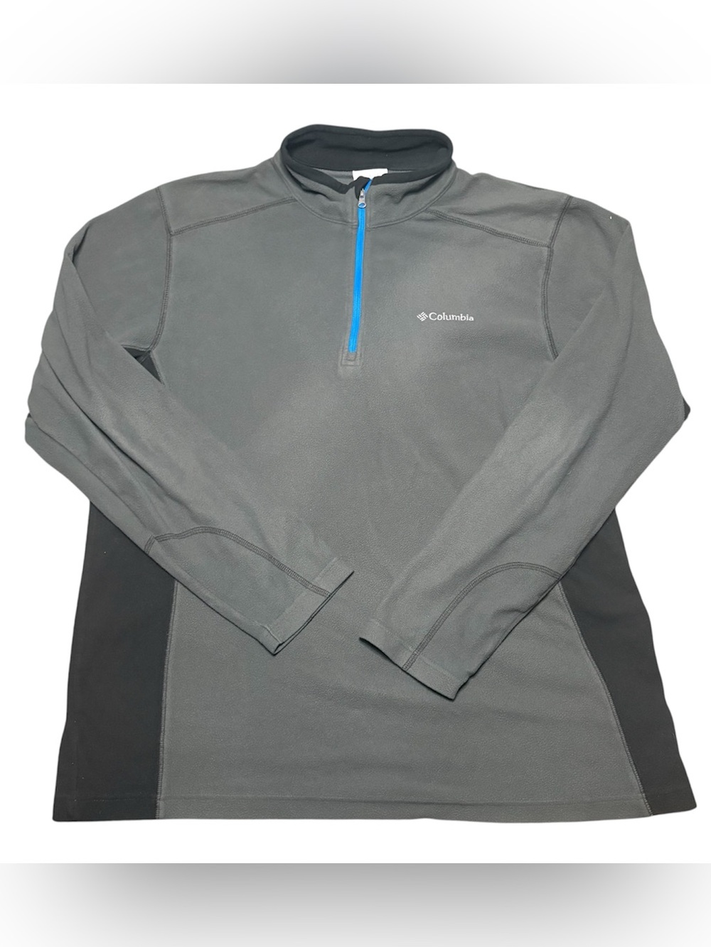 Columbia Klamath Range Pullover Half Zip Two Tone Gray & Black Fleece Men's L